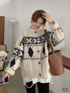 shein アーガイル柄ニット