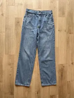 GU ライトブルーデニムワイドレッグパンツ S