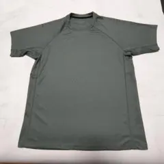 ジーユー・アクティブ　半袖Tシャツ メンズS クルーネック モスグリーン