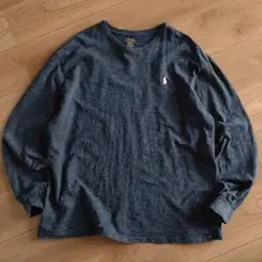 POLO RALPH LAUREN ロングスリーブTEE/霜降紺/古着/XL