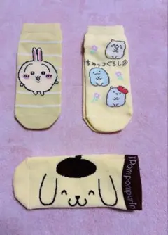 イエローキャラクターソックス3足セット