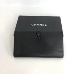 CHANEL シャネル ココボタン ストラップ レザー 二つ折り 長財布