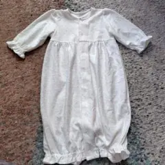 ホワイト ドット柄 カバーオール