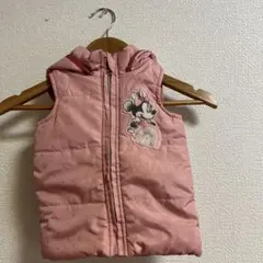 ミニー刺繍フード付きベビーベスト