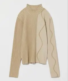 Eaphi WAVE ASYMMETRY RIB KNIT brown