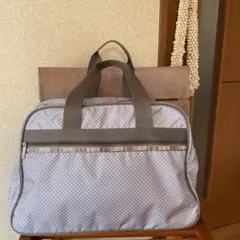 美品 レスポートサック ボストンバッグ グレー ドット　通勤　通学　旅行