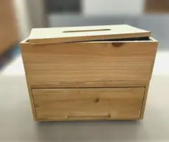木製ティッシュボックス 引き出し付き