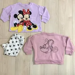 トレーナー ボトムス まとめ売り ディズニーミッキーミニー ズボンセットしまむら