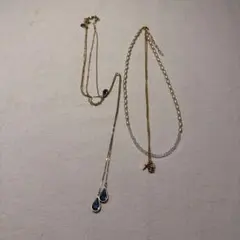 ネックレス 2点セット ブルー ドロップ パールのサムネイル