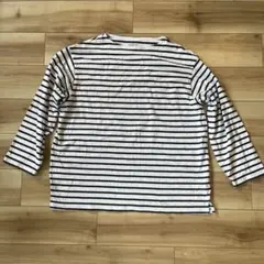 無印良品 ボーダー 長袖Tシャツ XLサイズ オーガニック ネイビー×ホワイト