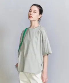 BEAUTY&YOUTH コットン天竺 ラウンドヘム ショートスリーブカットソーのサムネイル