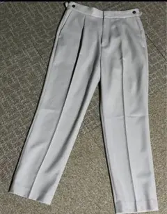 新品 PARIGOT レディースL センタープレスパンツ 38 ベージュ 丈95