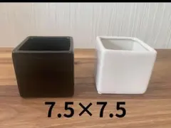 7.5×7.5 花器正方形　白3個セットのサムネイル