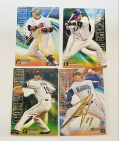プロ野球チップスサインカード等４枚！上原浩治　東克樹　山川穂高　井上晴哉選手
