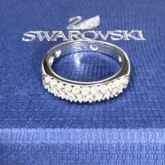 SWAROVSKI スワロフスキー パヴェ クリスタル リング シルバー　M