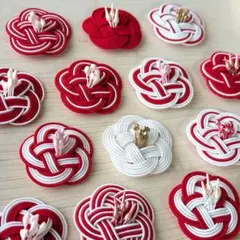 水引細工　14個　正月　飾り　ラッピング　紅白　テーブルコーディネート