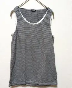 ジャーナルスタンダード　ボーダーレースタンクトップ　白黒　キャミ　日本製