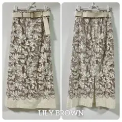 LILY BROWN 花柄レーススカート 刺繍