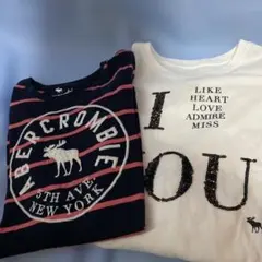Abercrombie Kids 長袖カットソー ボーダー2点セット13/14