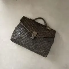 ボッテガヴェネタ レザー ビジネスバッグ イントレチャート ブラウン
