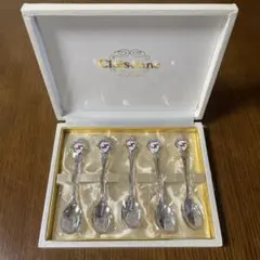 デヴィット アンデルセン スプーン シルバー 純銀 グリーン　七宝焼 ピーターラビット】＜皿中七宝＞スプーン(銀仕上)5本セット