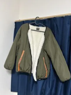 早い者勝ち【冬に◎】ダブルネーム ボア2way ジャケット オリーブ・ホワイト