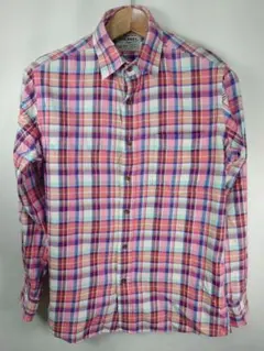 OLD UNIQLO チェックシャツ ピンク系 綿100%