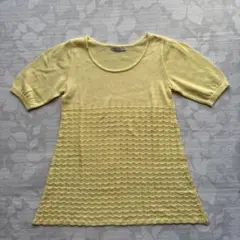 美品 My Little Favourite イエロー ニット 半袖 M 日本製