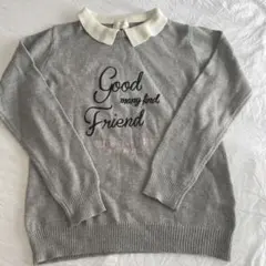 rapipi:mario グレー 襟付きニットセーター