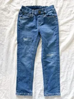 ユニクロ　長ズボン　デニム　スキニー　ストレッチ　110