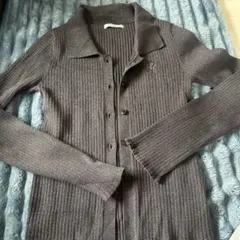 JILL by JILL STUART リブ編みカーディガン FR ダークグレー