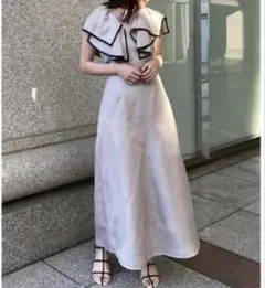 スナイデル SNIDEL フリルカラーノースリーブワンピース 2 Mサイズ