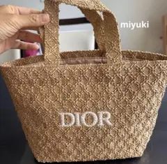 ディオール DIOR BEAUTY ストロー素材 ベージュ トートバッグ - メルカリ