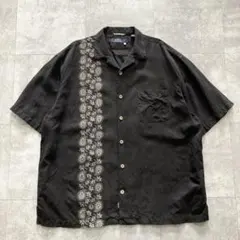 新品未使用】KNOSIS ワークシャツ ブラック スネークプリント M 黒