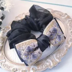 ⭐3110⭐❣️大人可愛い華やかアクセ❣️オリジナル✴インド刺繍リボンシュシュ