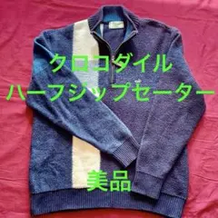クロコダイル　ハーフジップタイプセーター ヨーロッパボックスパターン　中古　美品