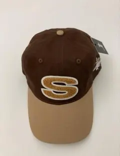 当日発送stussy 刺繍Sロゴ ベースボールキャップ ブラウン