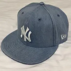 【極美品】ニューエラ 9FIFTY NY ヤンキース デニム調　ライトブルー