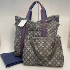 新品 ラシット モノグラム 2way トートバッグ ブルーグレー 縦型 