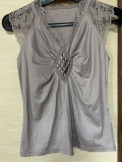 BODY DRESSINGレース装飾付き ベージュ タンクトップのサムネイル