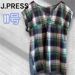 J.PRESS ジェイプレス 半袖 チェック柄 ブラウス 11号のサムネイル