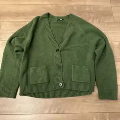 UNIQLO スフレヤーンショートカーディガン　グリーン