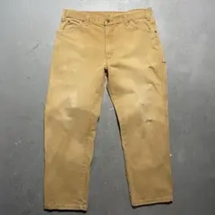Dickies ダック ペインターパンツ W36 ブラウン フェード 古着