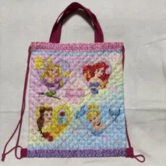 【ディズニープリンセス】ナップサック巾着袋 体操服袋 アリエル ラプンツェルベル