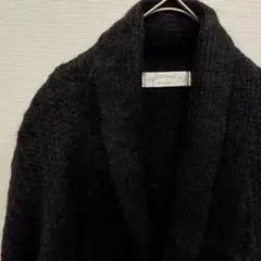 美品✨️【L~】カーディガン 厚め 長袖 レディース メンズ 黒 ブラック 古着