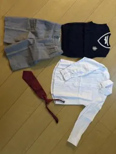 キッズ　礼服　フォーマル　ベスト　シャツ　ハーフパンツ　ネクタイ　110