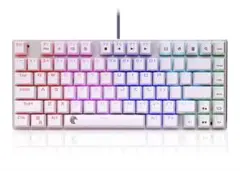 e元素ゲーミングキーボード 赤軸81キー ホワイト
