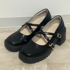 Oriental Traffic ストラップパンプス 厚底 ブラック