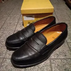 箱付き良品 REGAL シボ革 ブラックレザー ローファー 26.5