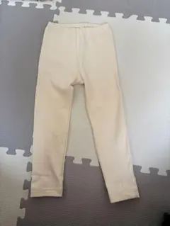 リブ編み クリーム色 パンツ (110)